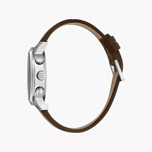 Esprit Men's Brown Leather Watch, Black Dial | Es1g081m0015-1