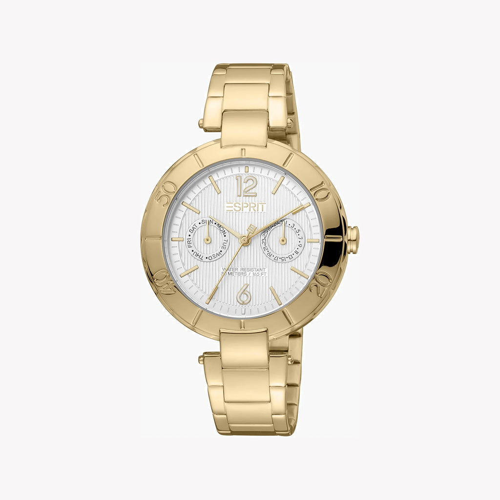 Esprit Women's Gold Stainless Steel Watch, Silver Dial | ES1L286M0065-0