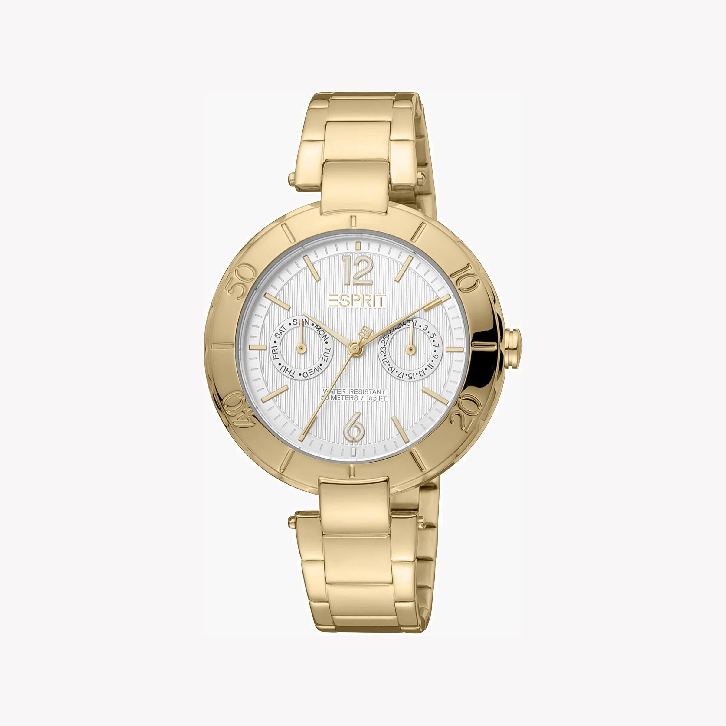 Esprit Women's Gold Stainless Steel Watch, Silver Dial | ES1L286M0065-0