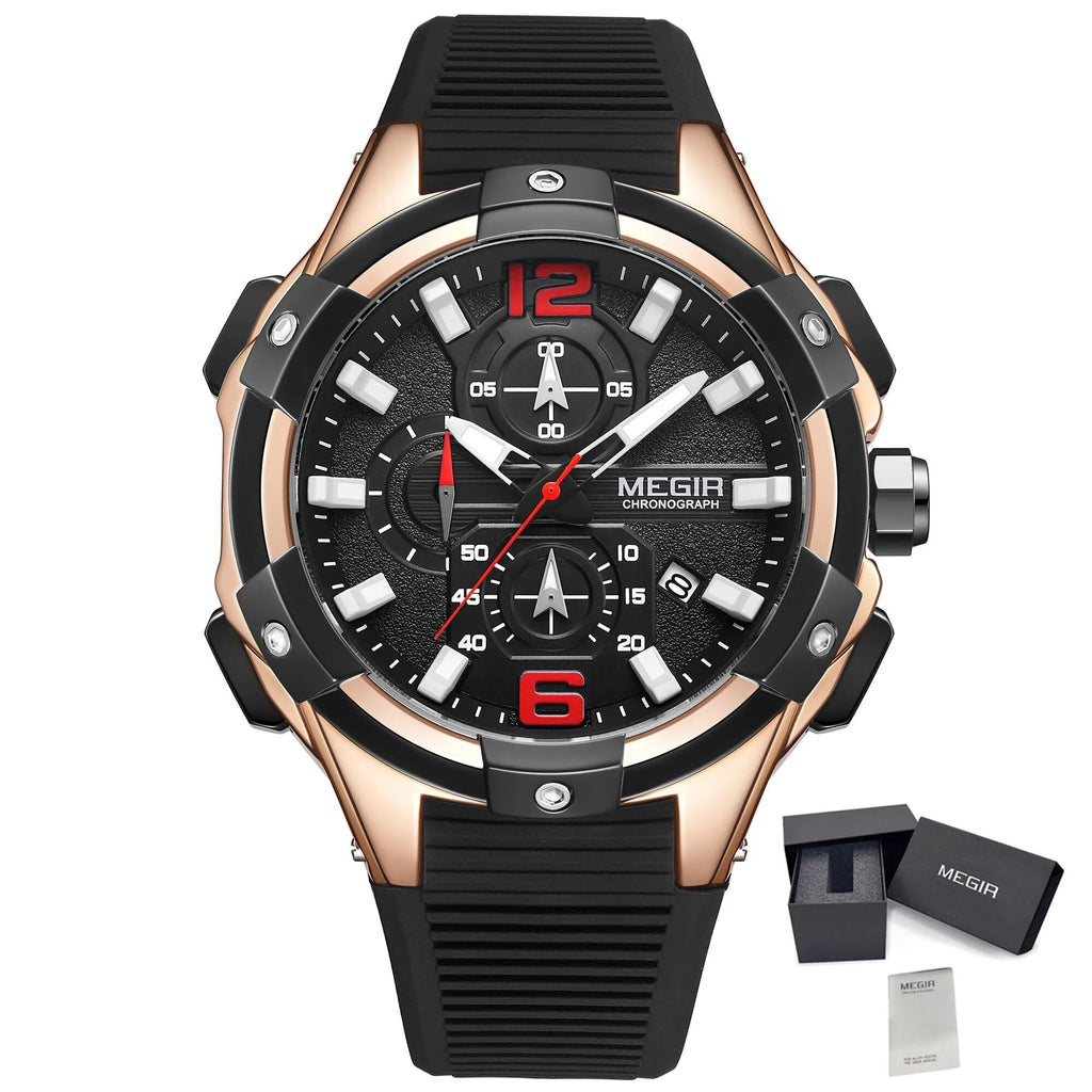 MEGIR Men's Chronograph Original Top Luxury Sports Military Watches for Men Date Luminous Wristwatches Clock Relogio Masculino 2161-14