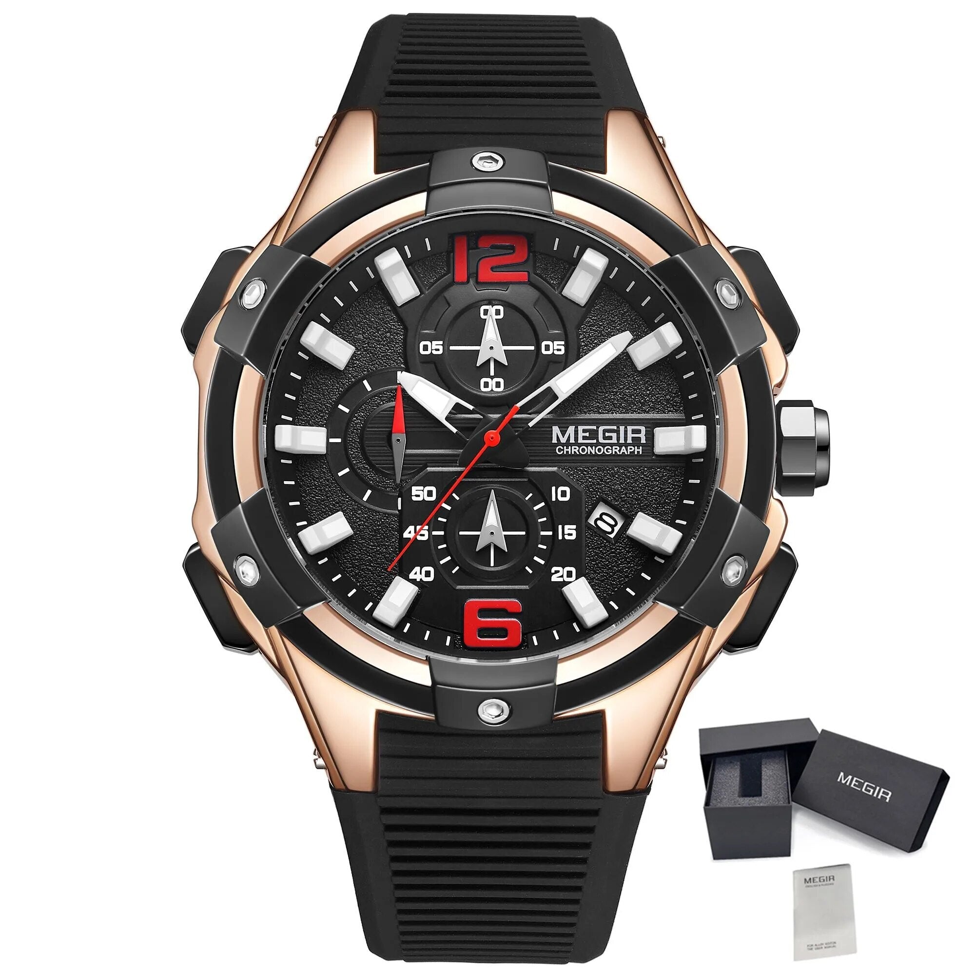 MEGIR Men's Chronograph Original Top Luxury Sports Military Watches for Men Date Luminous Wristwatches Clock Relogio Masculino 2161-14