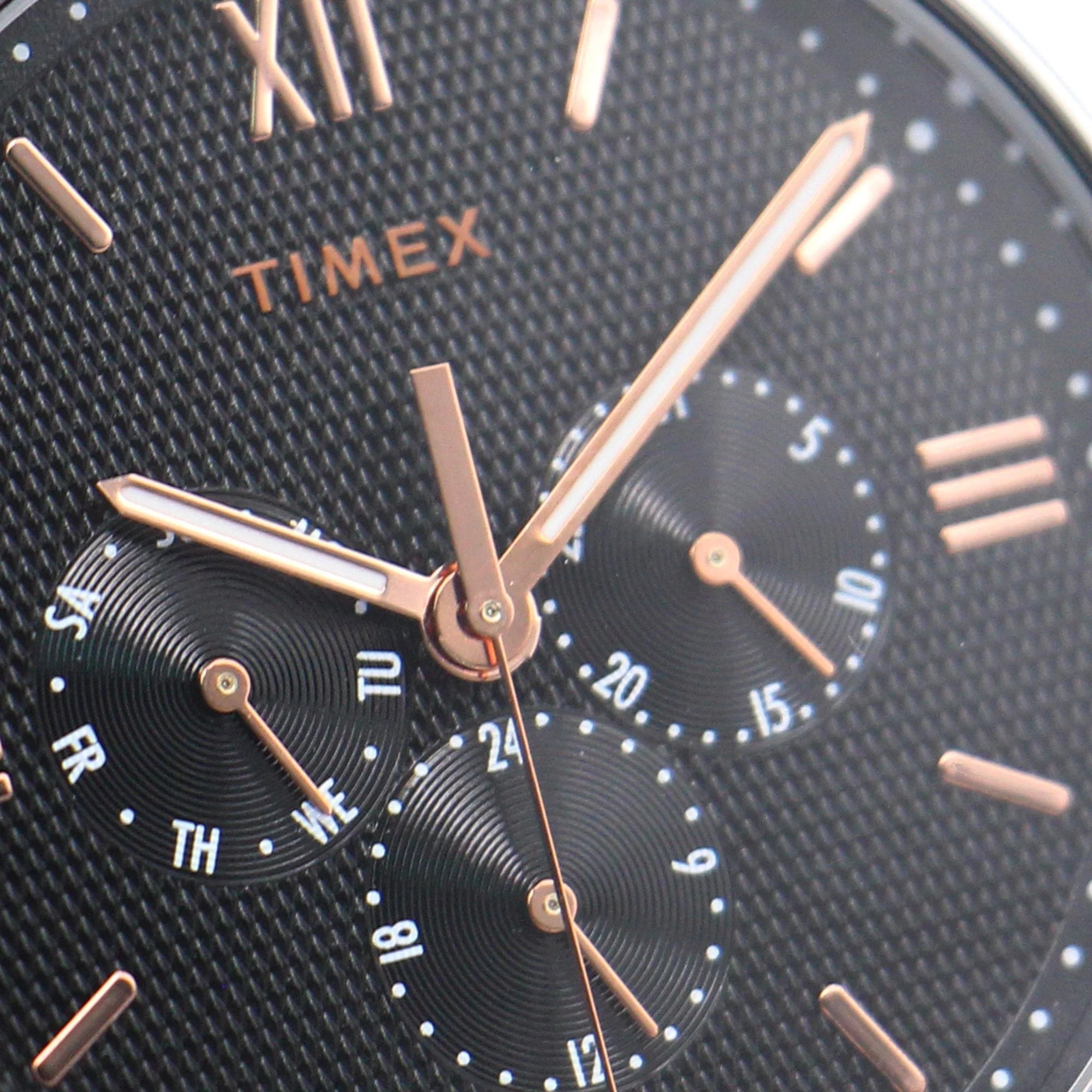 Timex Men's Brown Leather Watch, Black Dial | Tw2t35000-3