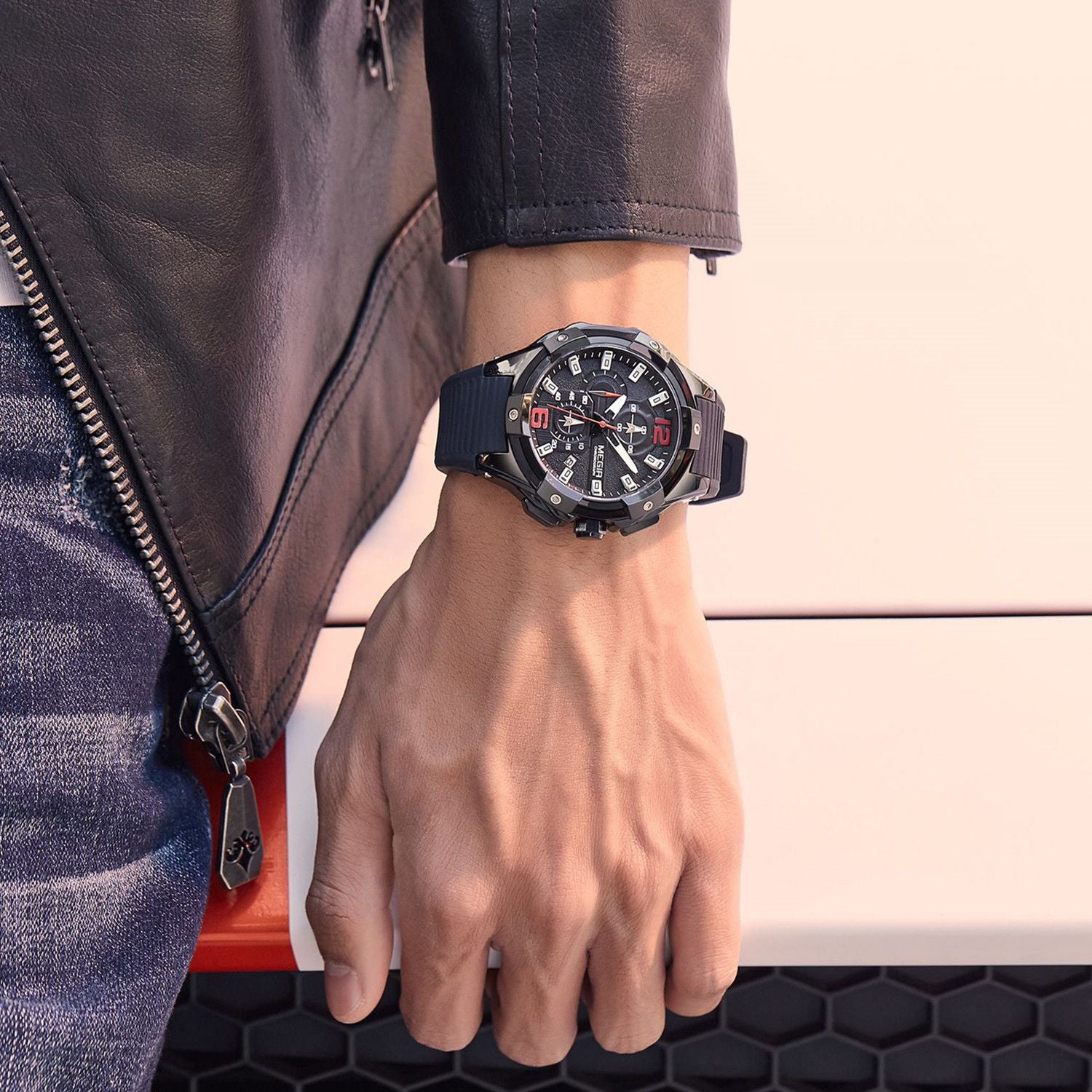 MEGIR Men's Chronograph Original Top Luxury Sports Military Watches for Men Date Luminous Wristwatches Clock Relogio Masculino 2161-3