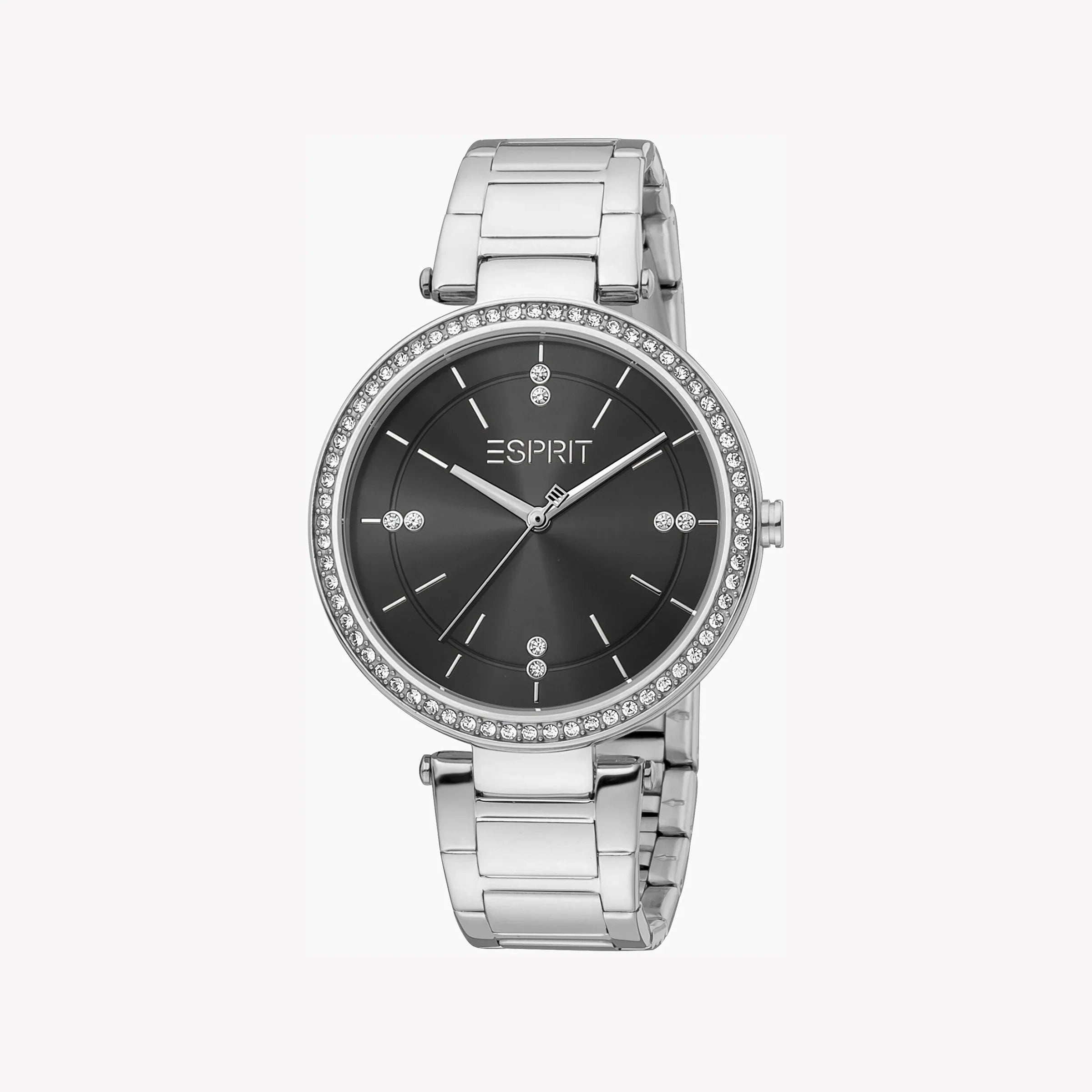 Esprit Women's Silver Stainless Steel Watch, Black Dial | Es1l100m0025-0