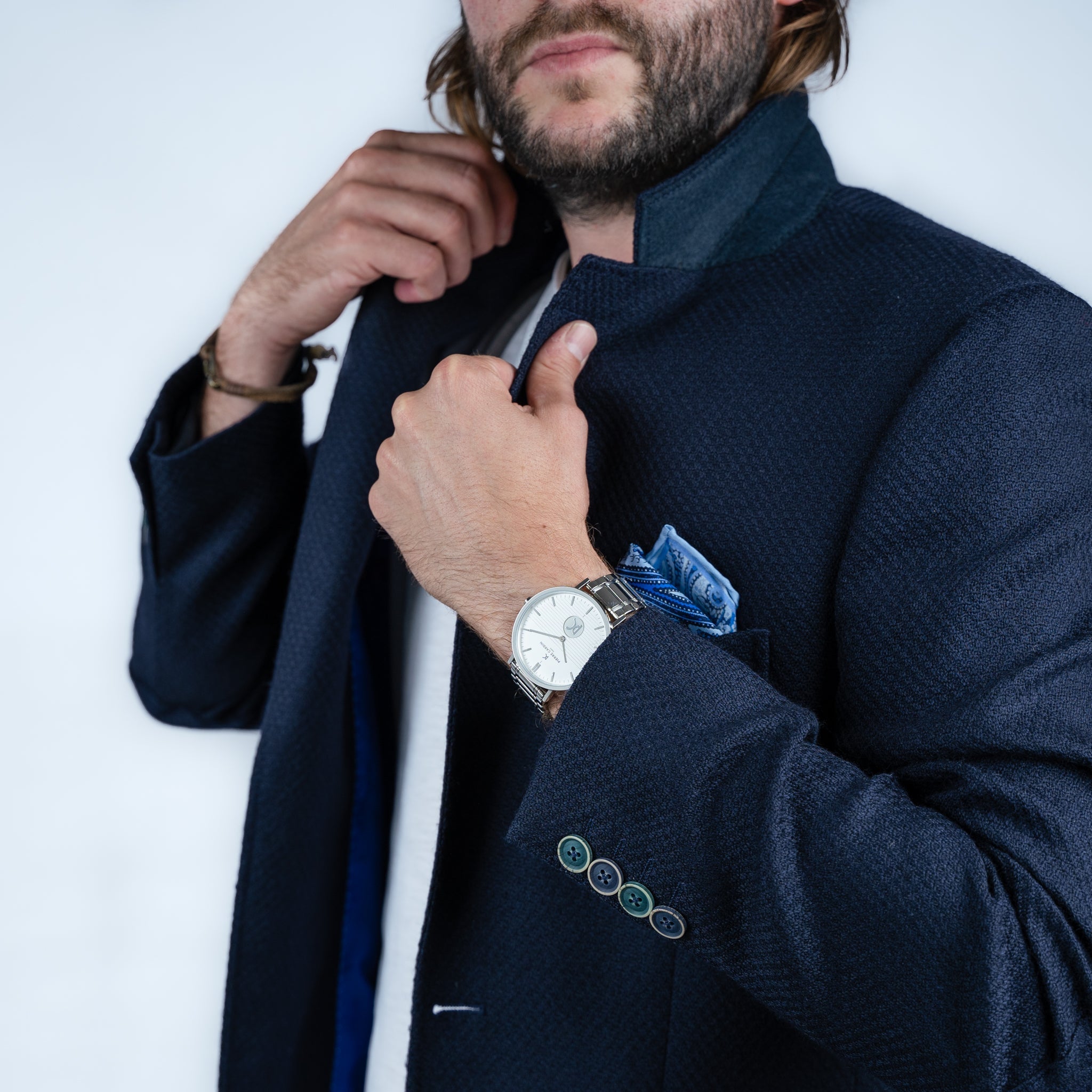 Pierre Cardin Men's Silver Metal Watch, White Dial | Cbv.1103-3