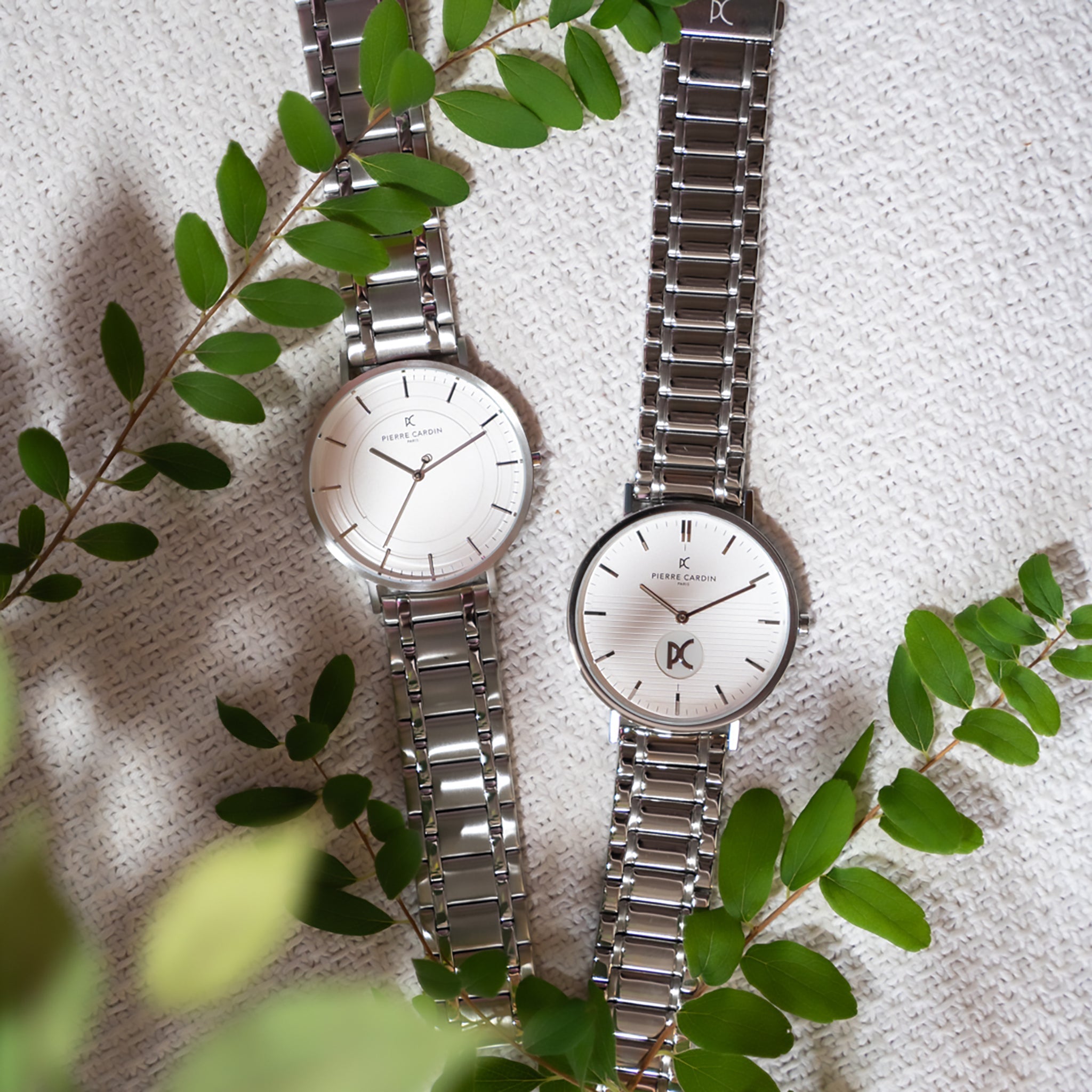 Pierre Cardin Men's Silver Metal Watch, White Dial | Cbv.1103-4