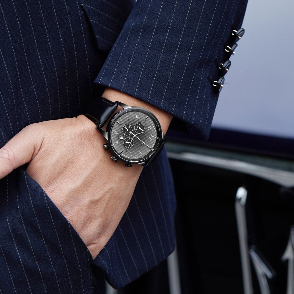 Trnda Men's Black Stainless Steel Watch, Gradient Dial | Trn-43bk-1