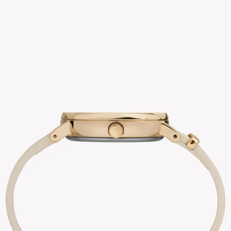 Timex Women's White Leather Watch, Off White Dial | Tw2r70500-1