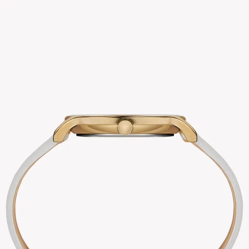 Timex Women's Off-White Leather Watch, Mother Of Pearl Dial | Tw2t35400-1