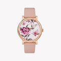 Timex Women's Pink Leather Watch, Pink Dial | Tw2u19300-0