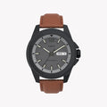 Timex Men's Brown Leather Watch, Gray Dial | Tw2u82200-0