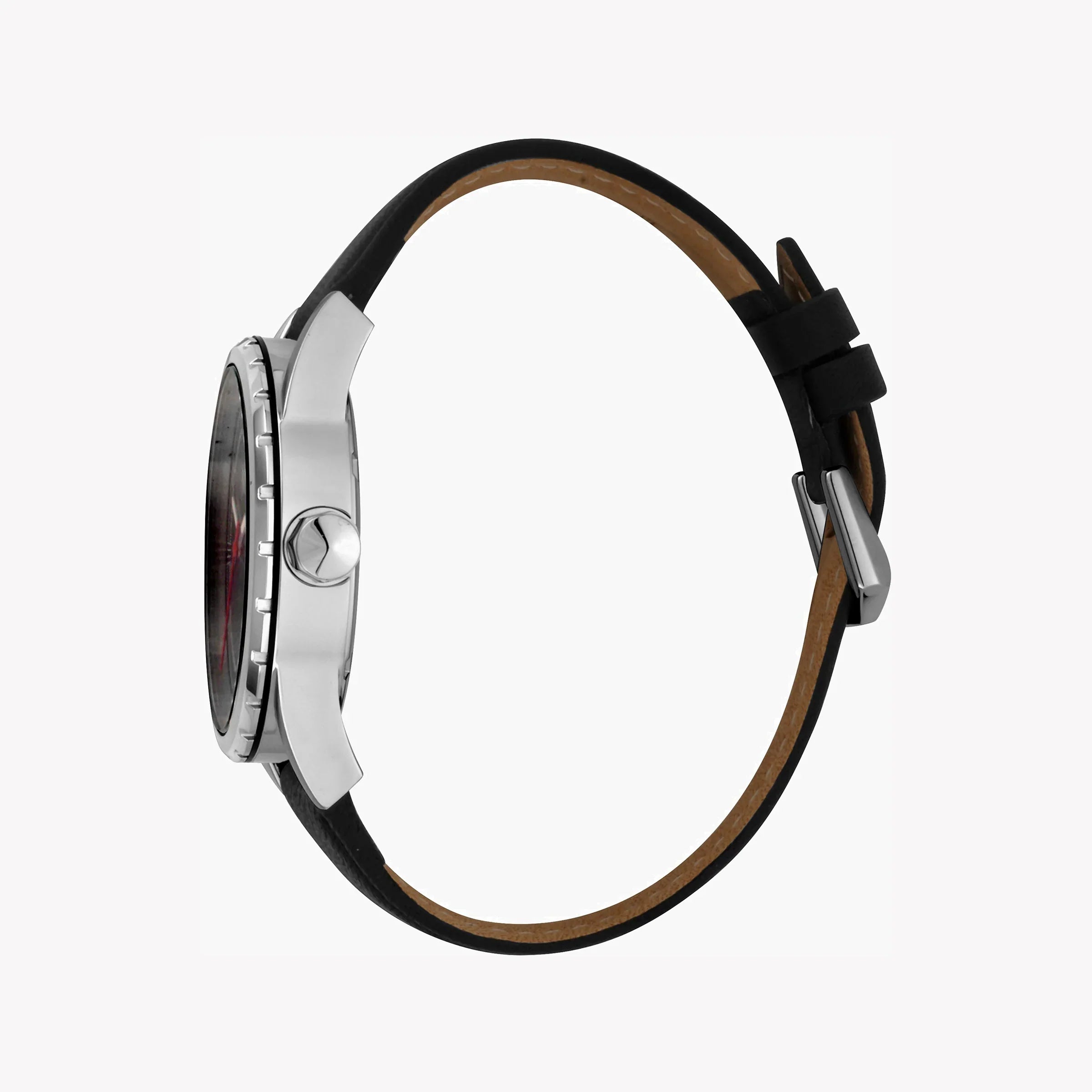 Just Cavalli Men's Black Leather Watch, Silver Case | Jc1g082l0525-1