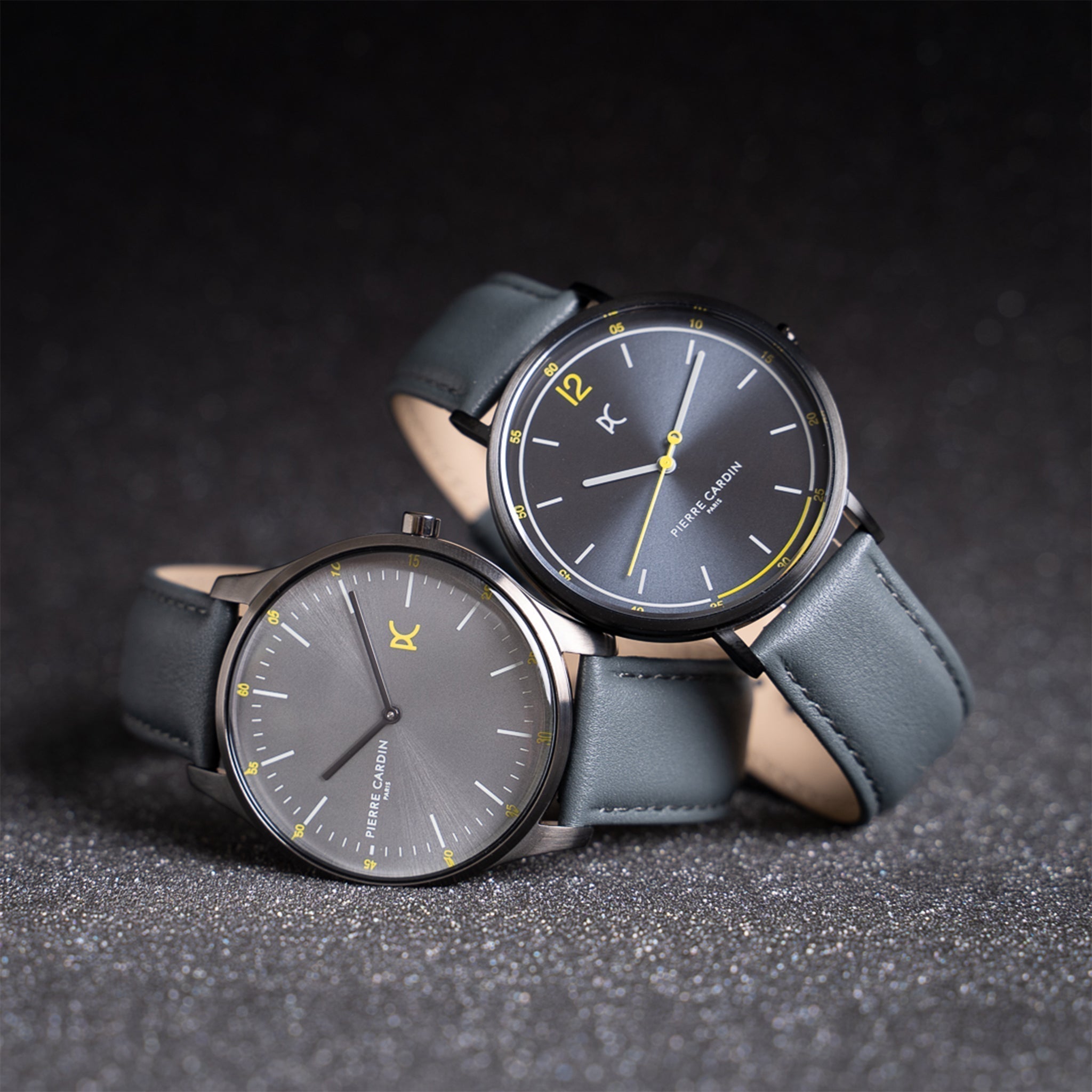 Pierre Cardin Men's Gray Leather & Stainless Steel Watch | Cba.4007-4